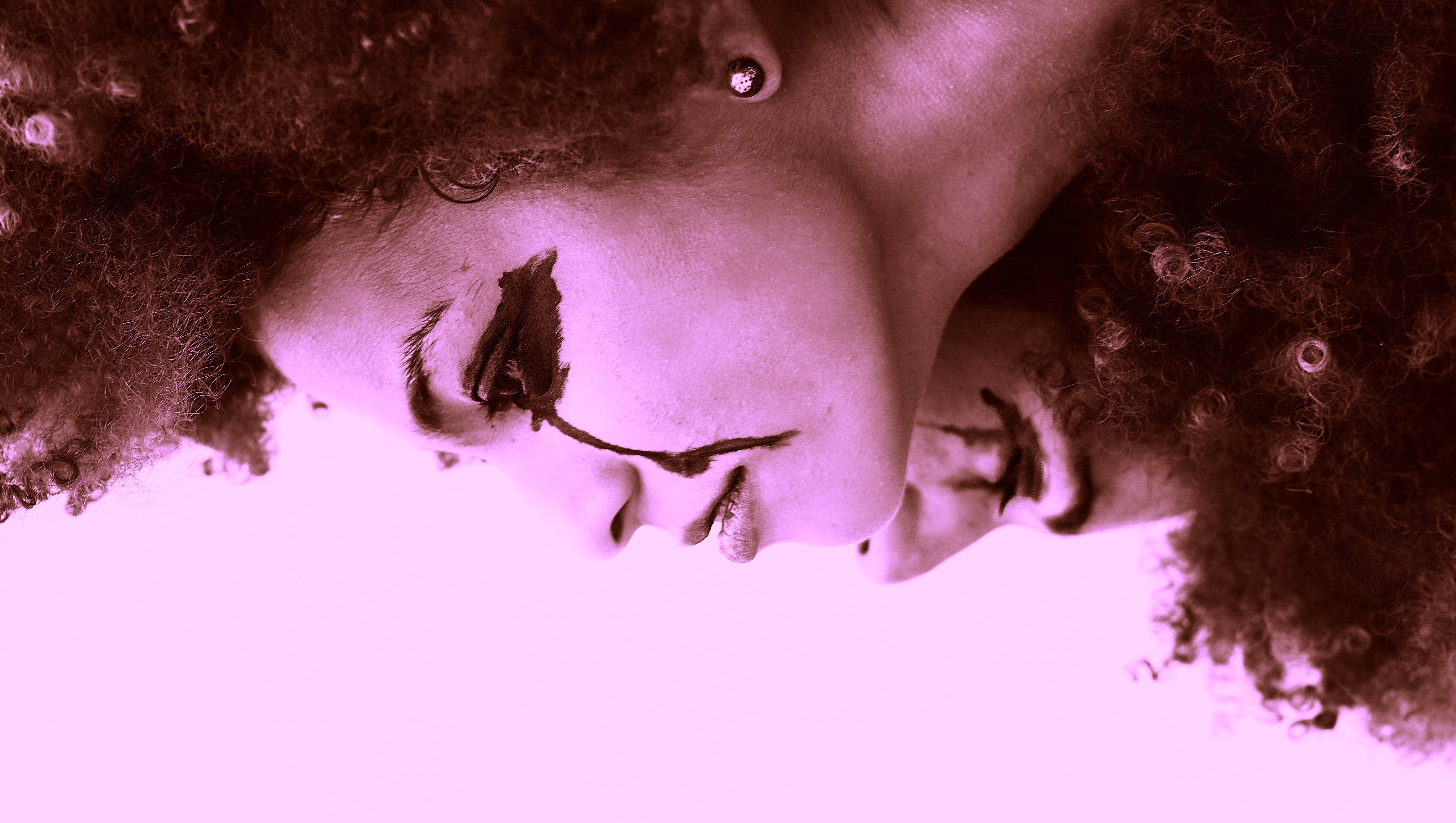 beautiful women caked in black stylized